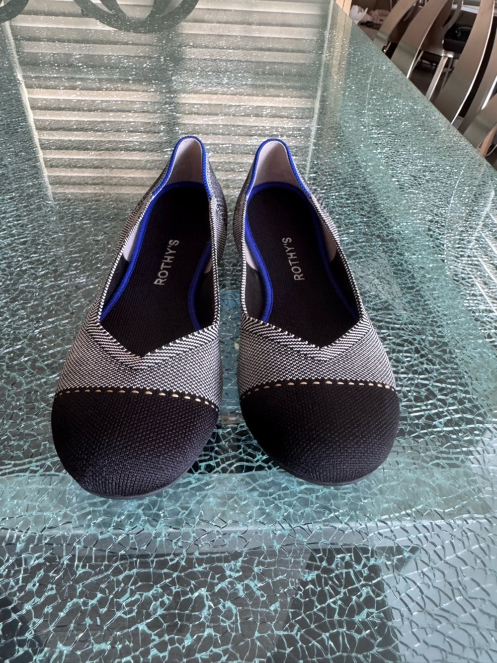 Rothy's Women’s Black & White Knit Flats 10 W